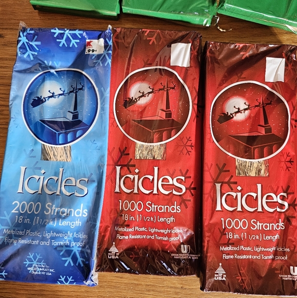 Vintage Silver Icicle Strands Christmas Tree Decorating Bundle of 6 Packs New - Picture 4 of 9